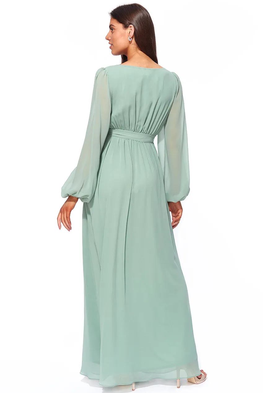 Princesa CG2800 chiffonkjole sage green str 34