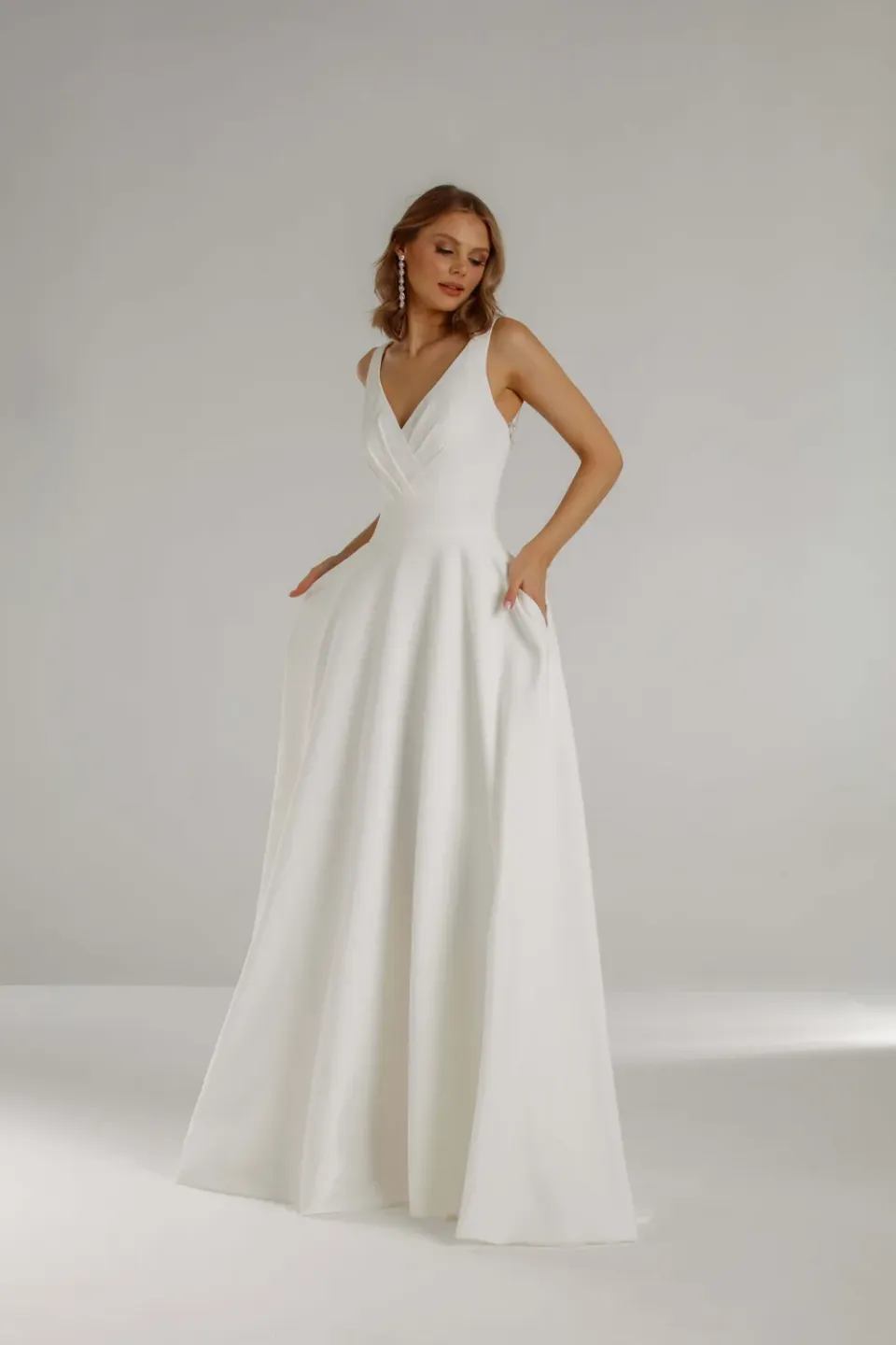 Princesa La Princessa Outstanding brudekjole crepe satin ivory