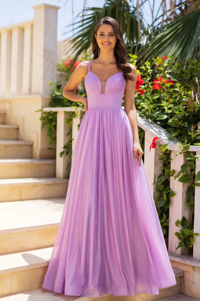 Princesa La Princessa CK0931 glitterkjole stropper sort
