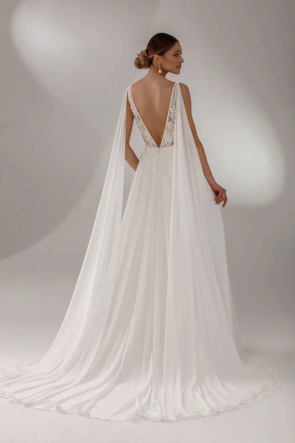 Princesa La Princessa Loes chiffonkjole ivory med blonder