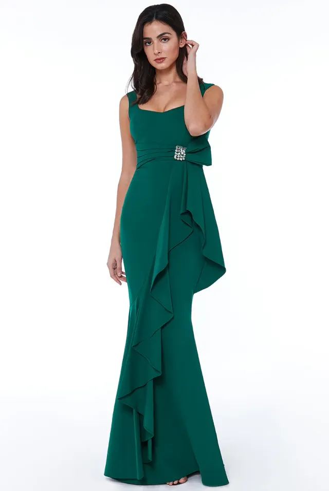 Princesa La Princessa CG1724 figursyet kjole stretch grøn rød