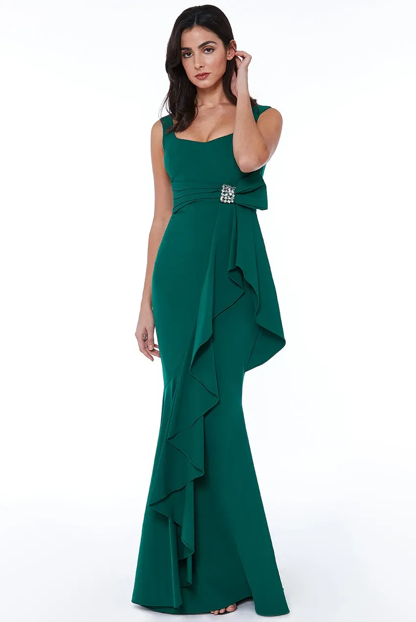 Princesa La Princessa CG1724 figursyet kjole stretch grøn rød