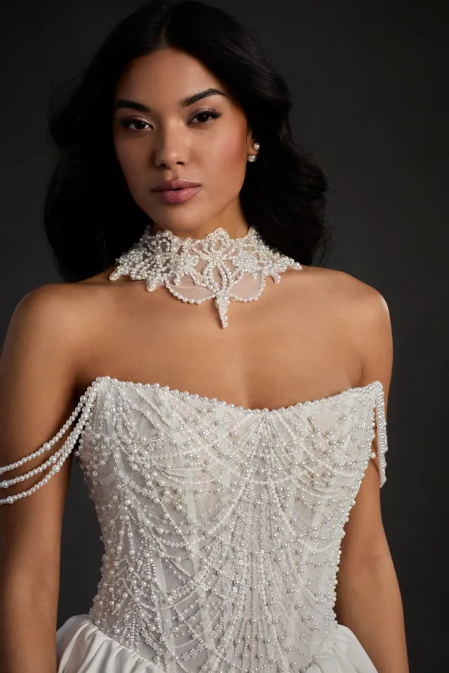 Allure Bridal Madison James CP83 choker Ivory perle