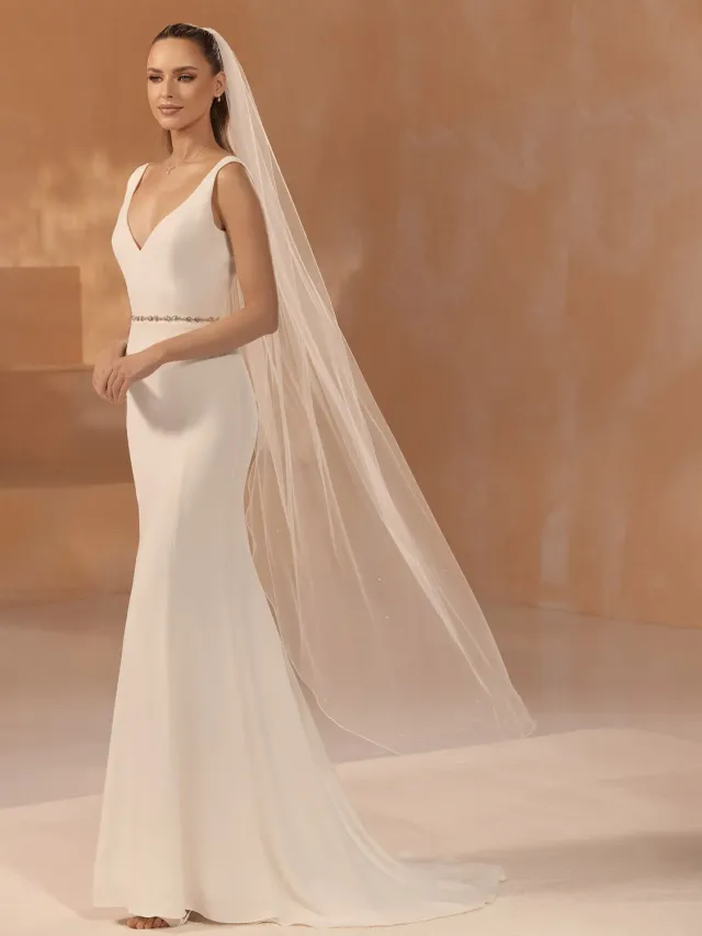 Princesa La Princessa Veil S476 brudeslør perler ivory