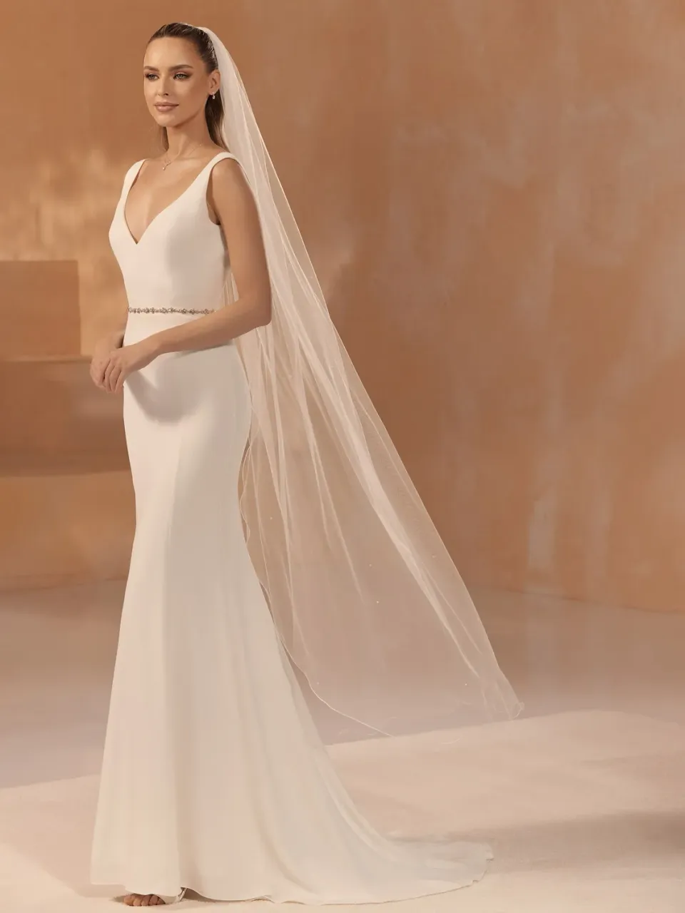 Princesa La Princessa Veil S476 brudeslør perler ivory