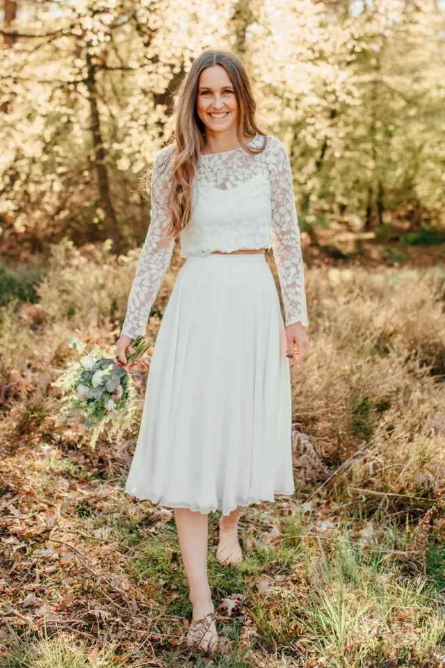 Sanna Lindström Kyckling kort chiffonnederdel ivory