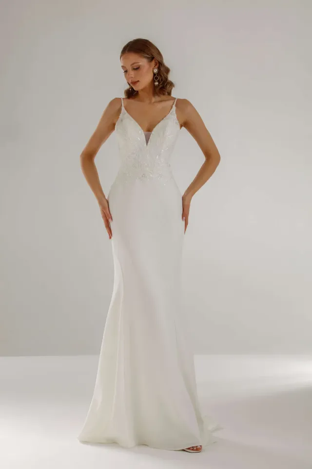 Princesa La Princessa Oteline havfruebrudekjole ivory – crepe satin