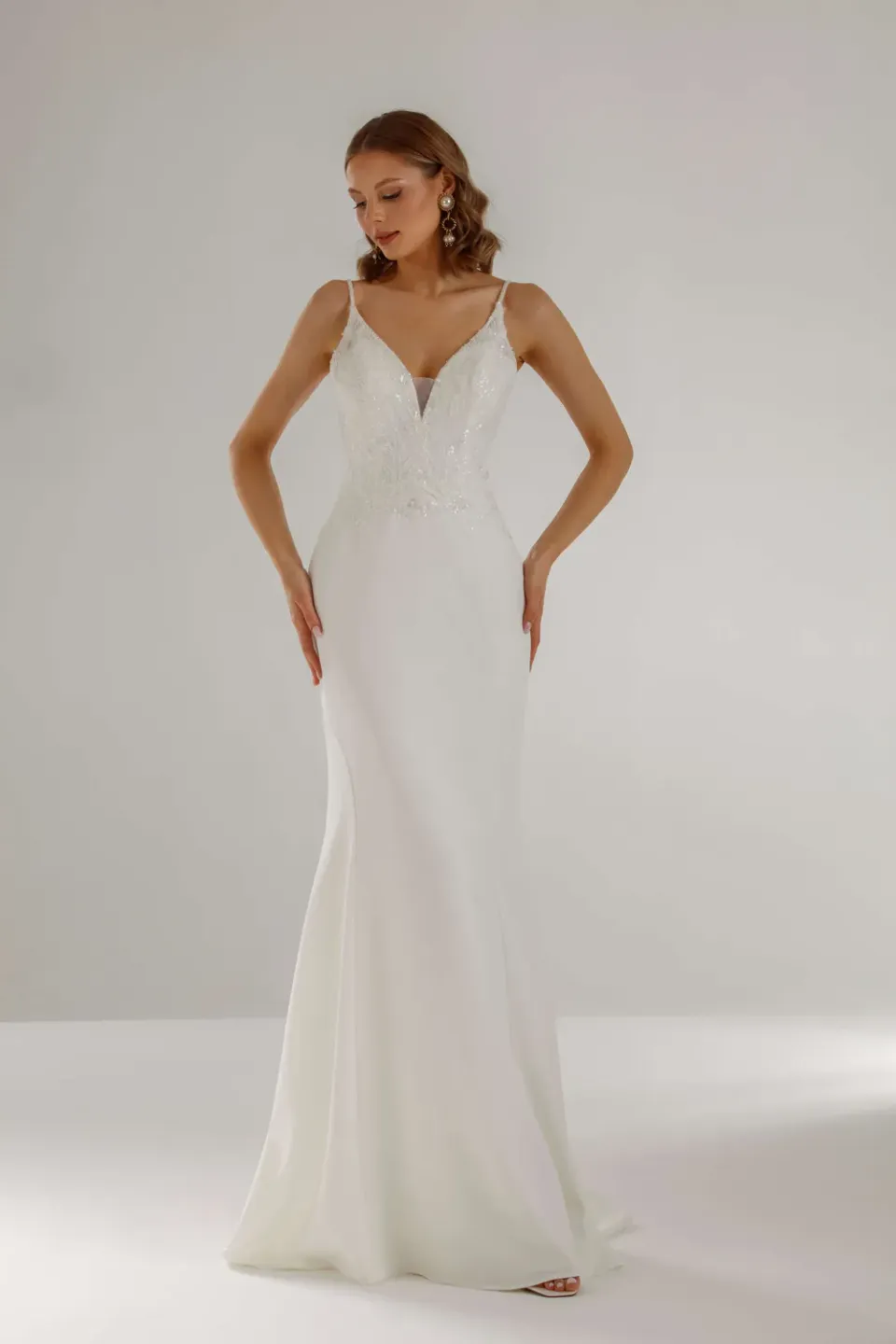 Princesa La Princessa Oteline havfruebrudekjole ivory – crepe satin