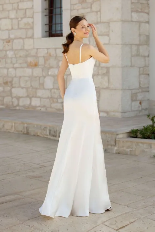 Princesa NL24T2 brudekjole ivory satin med slids