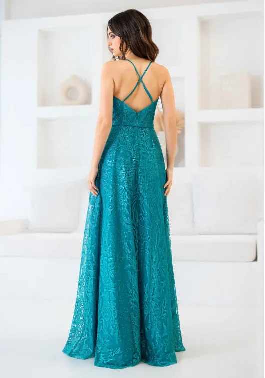 Princesa CK5019 glitterkjole a-line stropper