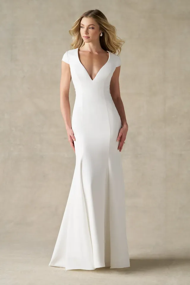 Allure Bridal A1485 brudekjole Ivory/Nude/Silver crepe