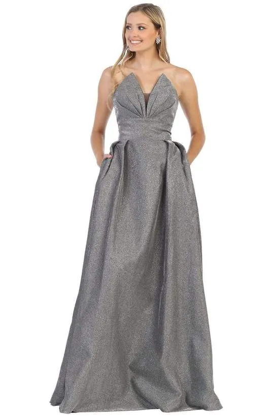Princesa 1710 gallakjole stropløs metallic burgundy