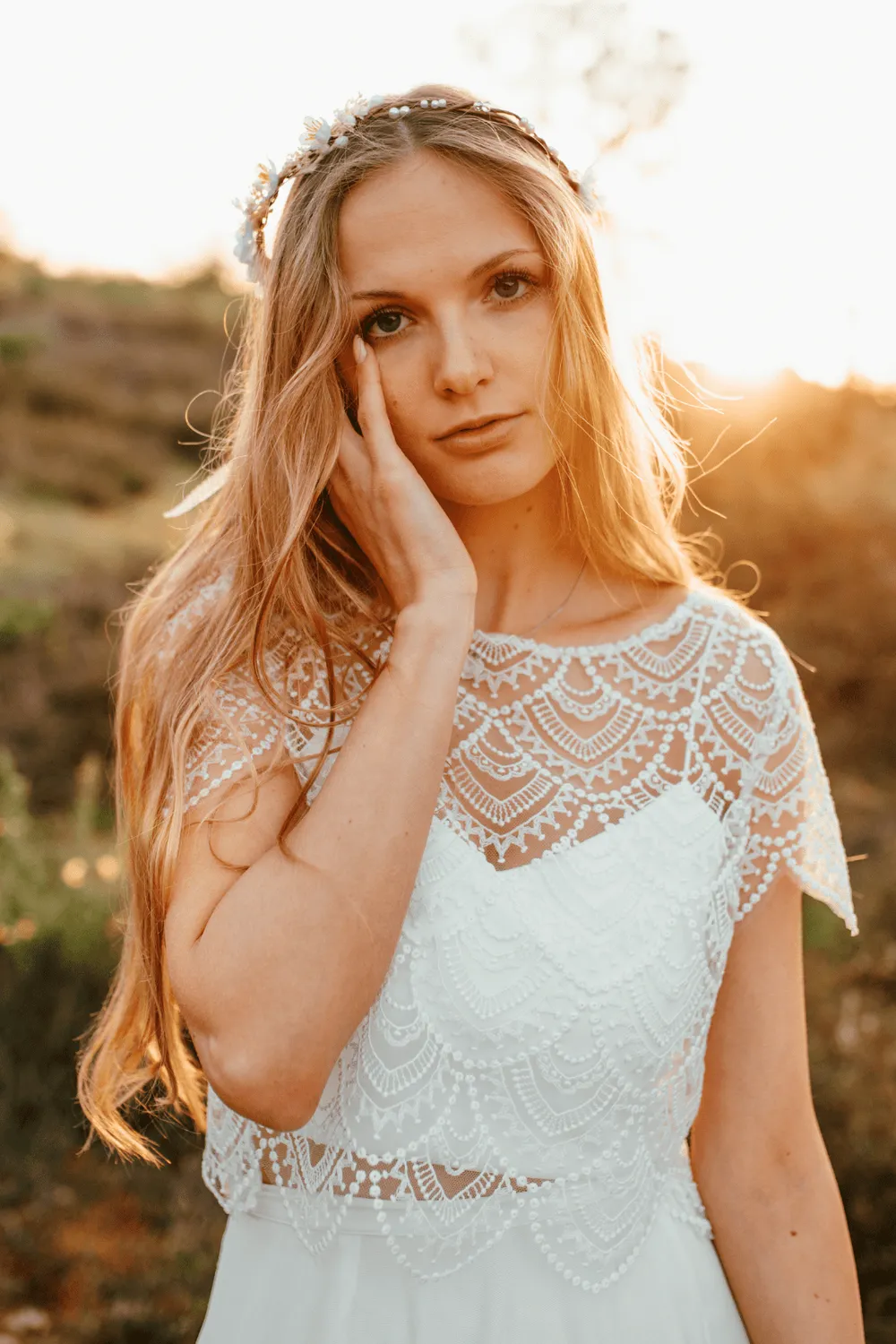 Sanna Lindström noni Corie cropped hvid top med spaghettistropper str. 34–42