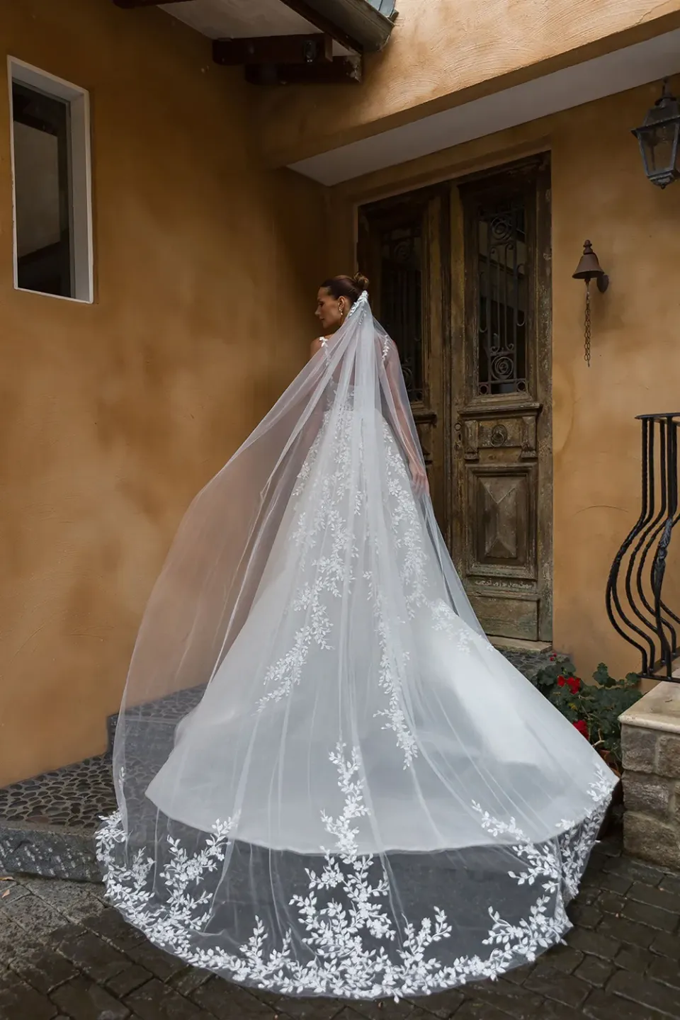 Princesa La Princessa Pia Veil114 brudeslør perlebroderet
