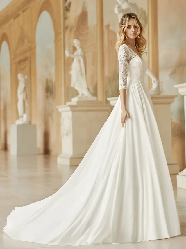 Princesa La Princessa Medusa brudekjole chiffon ærmer