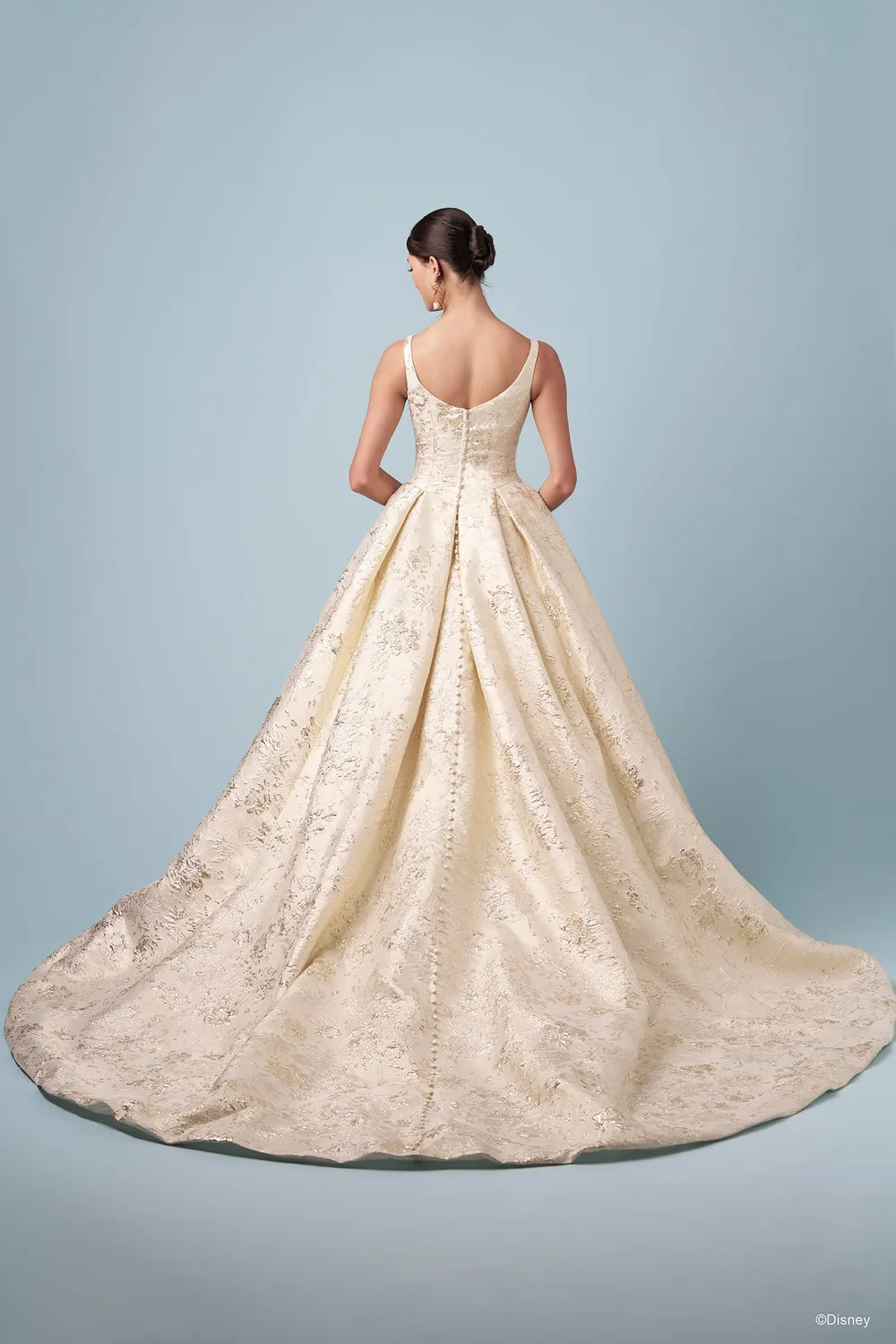Allure Bridal Disney D472 Belle brudekjole guld metallisk jacquard
