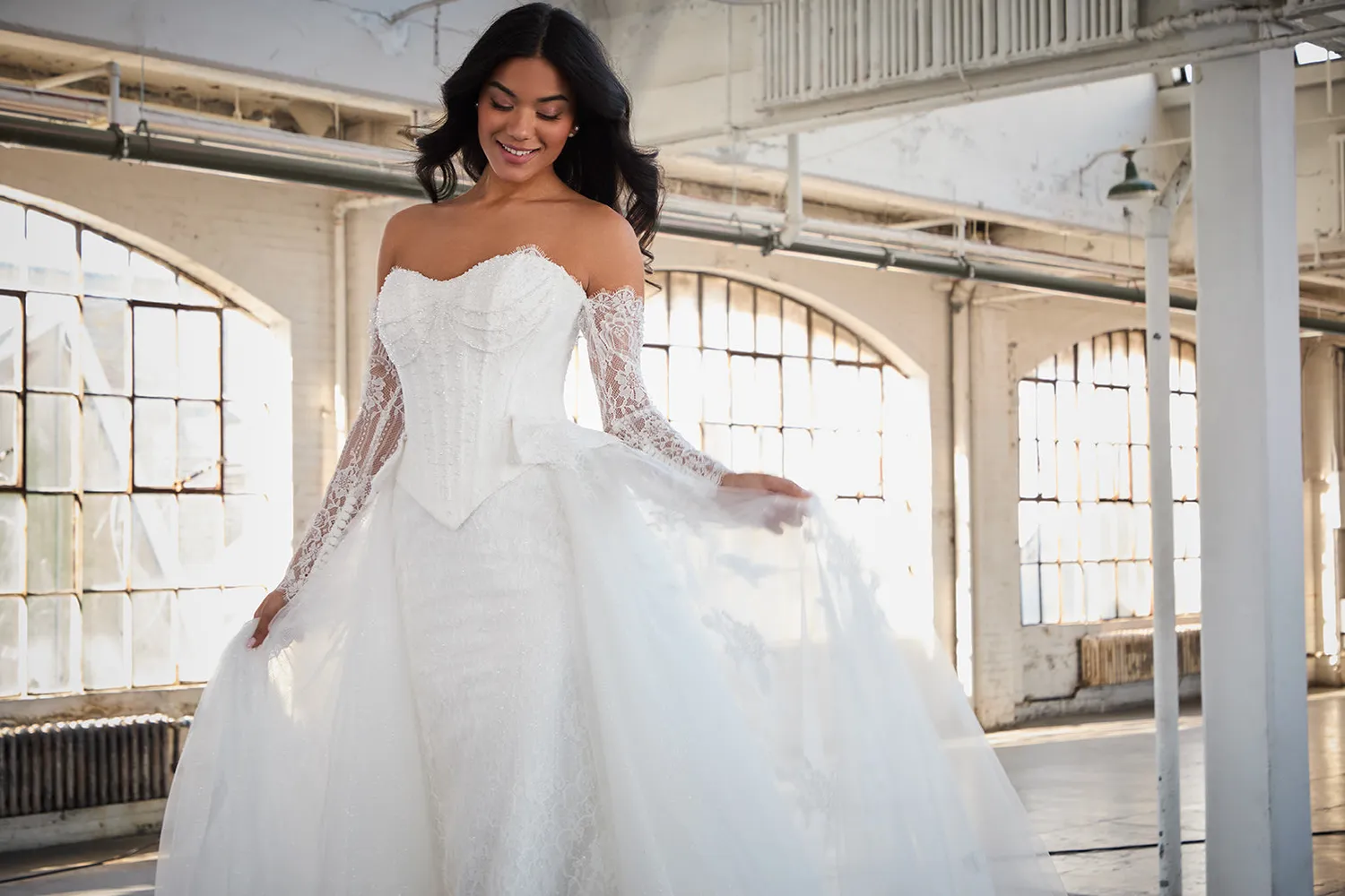 Allure Bridal Madison James MJ1279T Colleen brudeslæb ivory glimmer