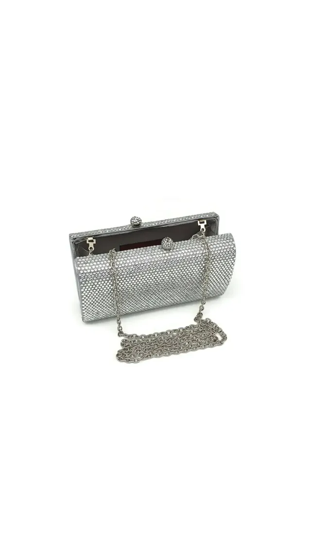 Princesa La Princessa EVB1710-silver clutch sølv med kæde