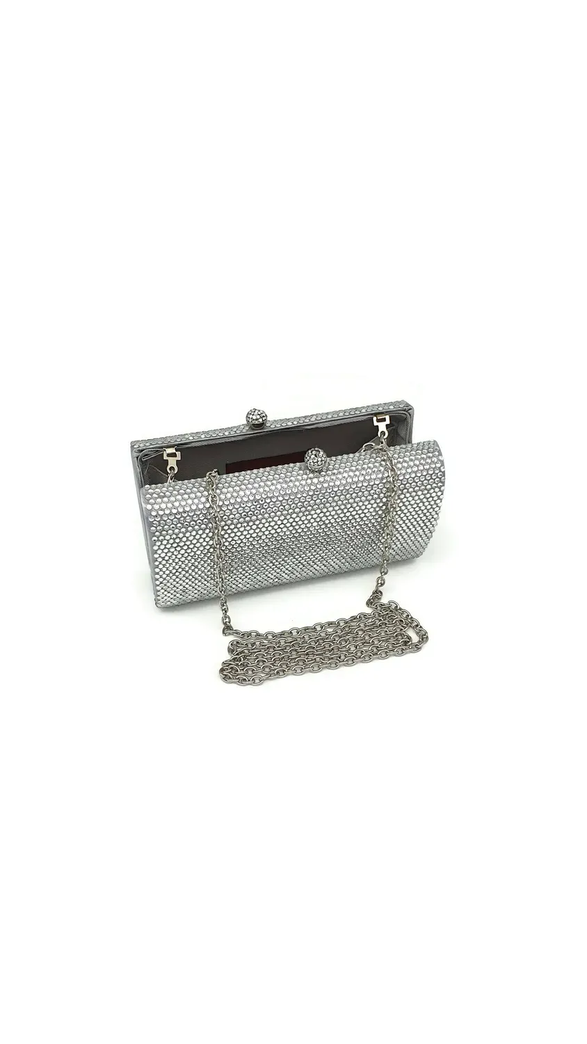 Princesa La Princessa EVB1710-silver clutch sølv med kæde