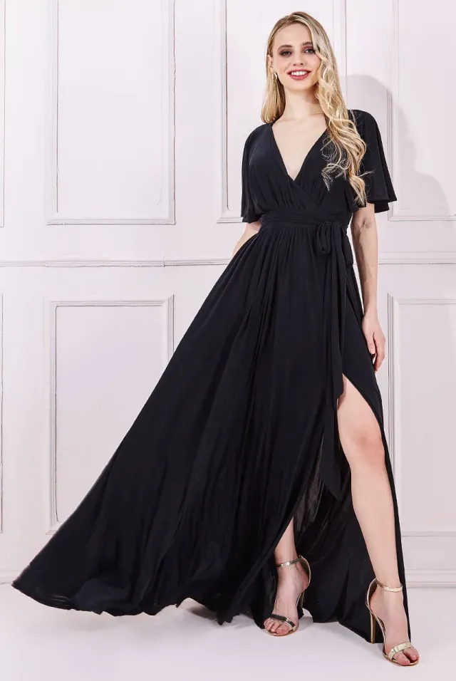 Princesa CG2565 stretchkjole black korte ærmer