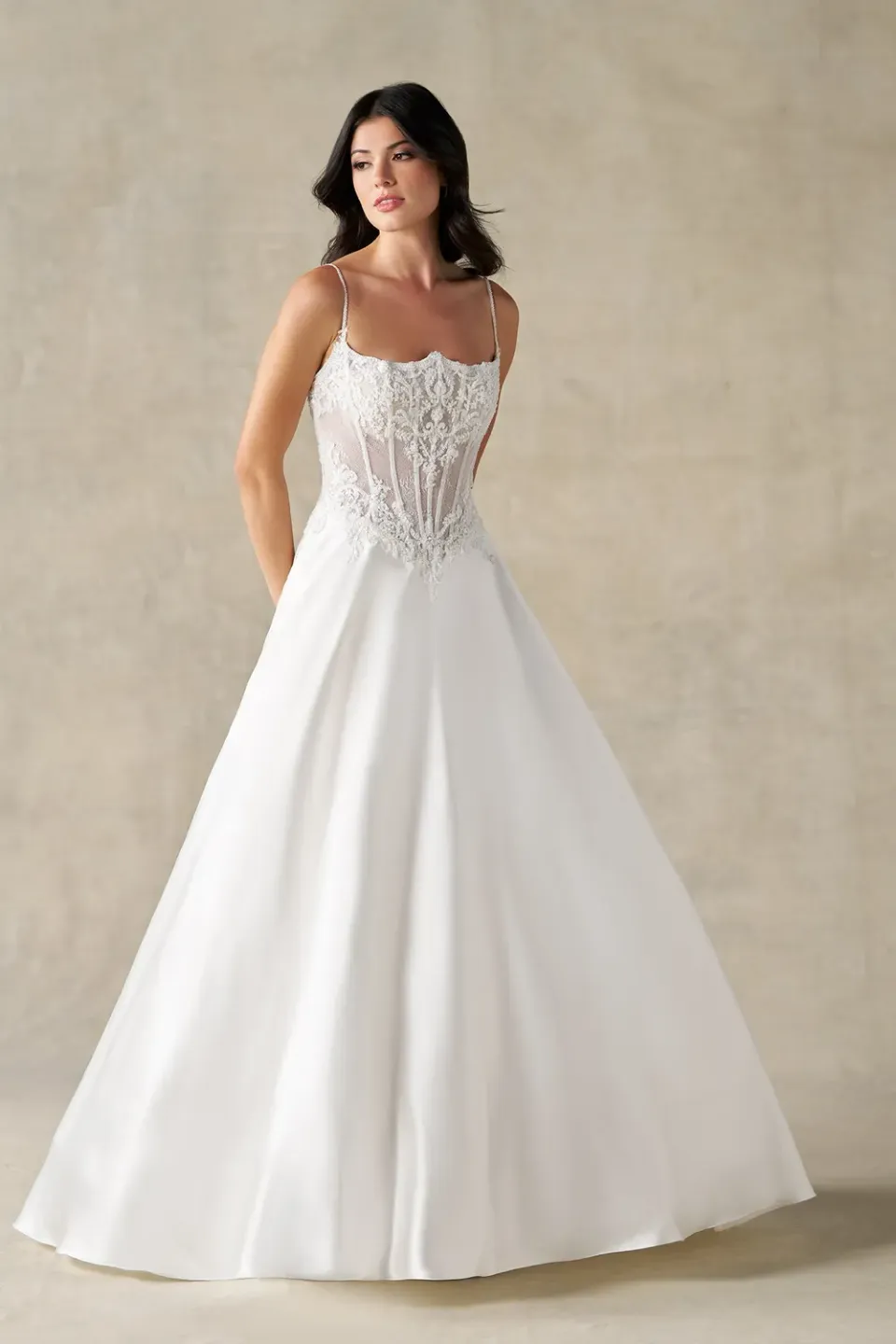 Allure A1494 brudekjole ivory satin A-facon