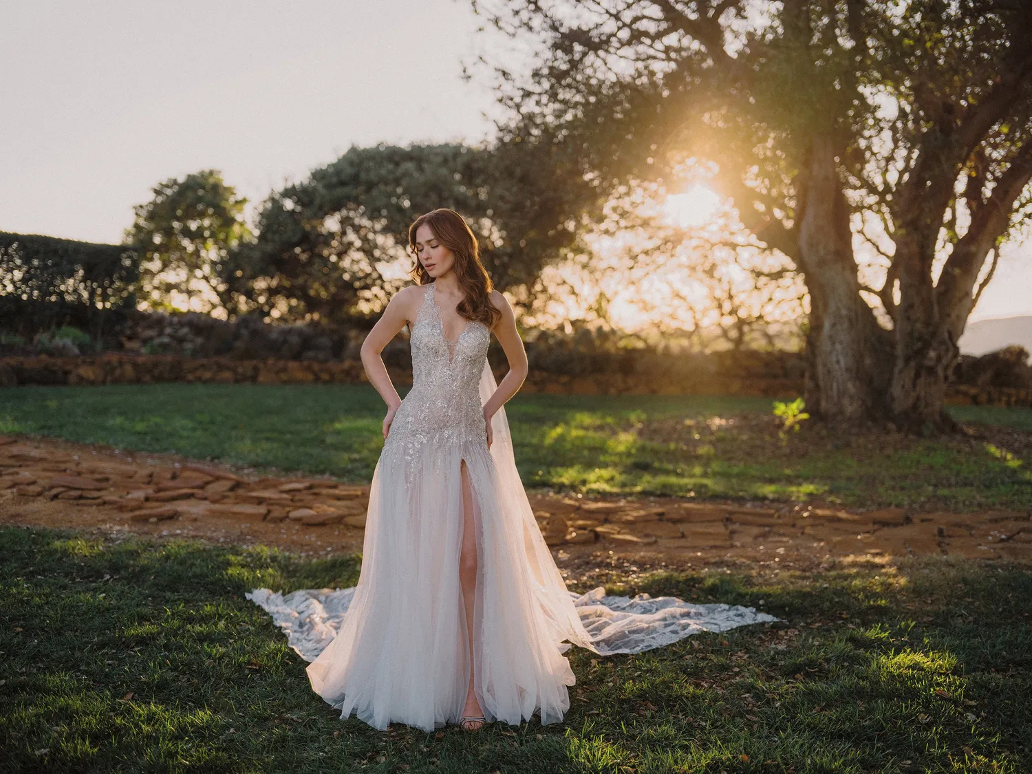Allure Bridals A1489 brudekjole ivory/nude med cape