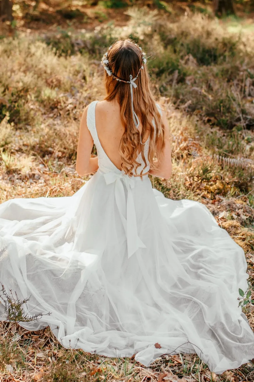 Sanna Lindström Uggla lang chiffon nederdel ivory