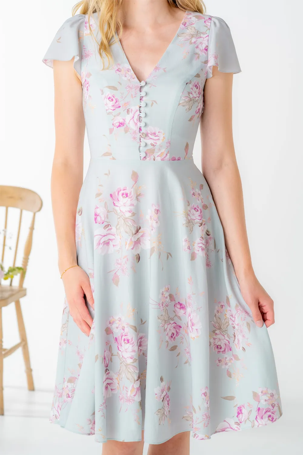 Sanna Lindström Midsommar Kleid “Ljungby” Pfingstrosen kjole
