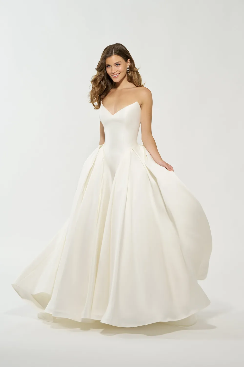 Madison James MJ1208 Drew ballgown ivory mikado
