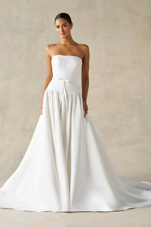 Allure Bridals A1470 brudekjole ivory satin drop waist