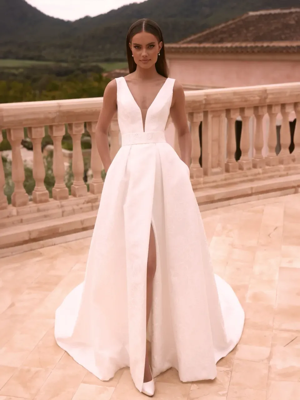 Princesa Bianco Evento Nevada brudekjole ivory jacquard