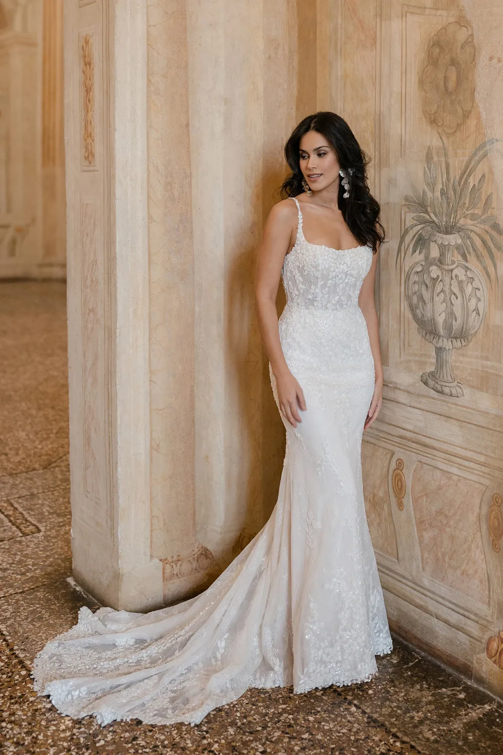 Abella E619L Leonora brudekjole sand blonde fit-flare