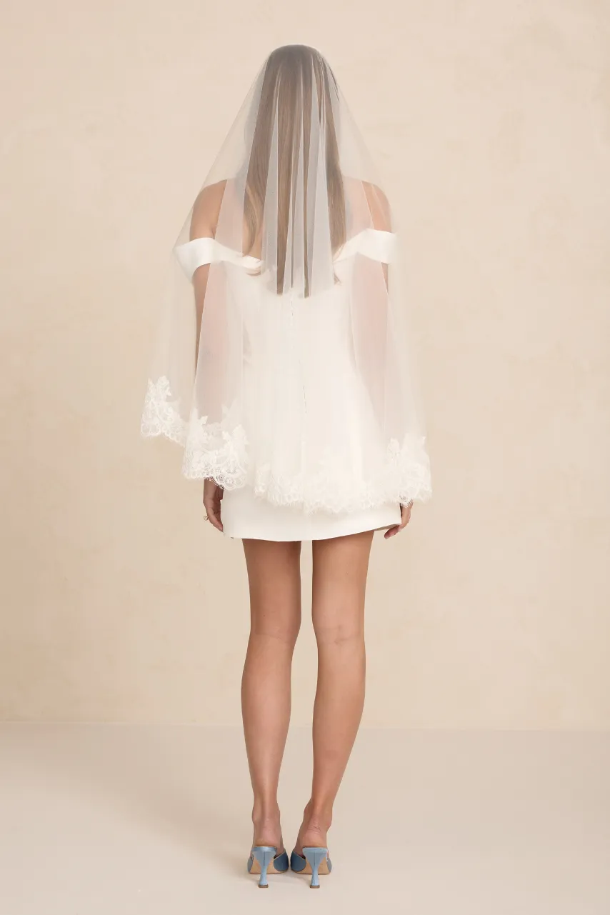 Made With Love Brooklyn Mini brudekjole i satin