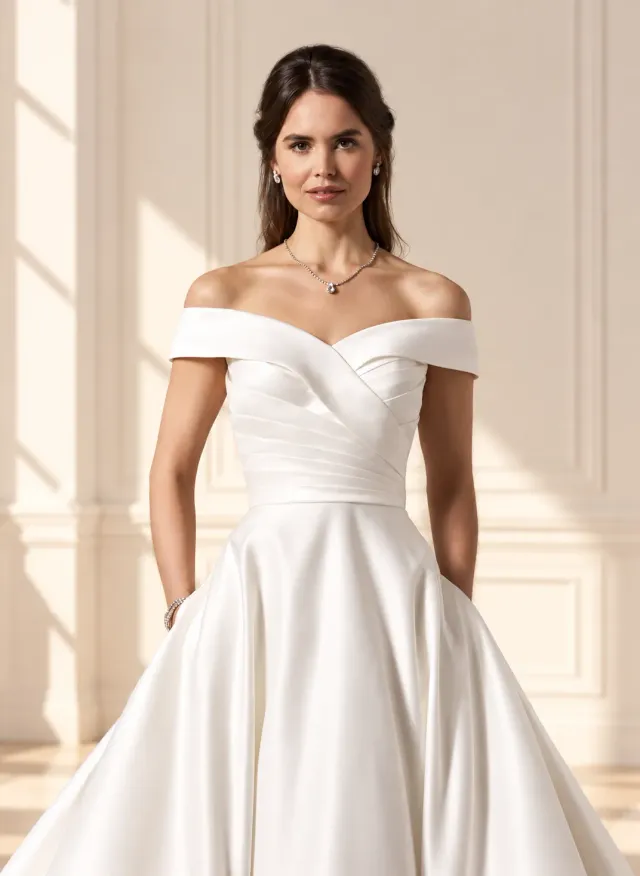 Panayotis Louisa 2027 brudekjole ivory A-line lommer
