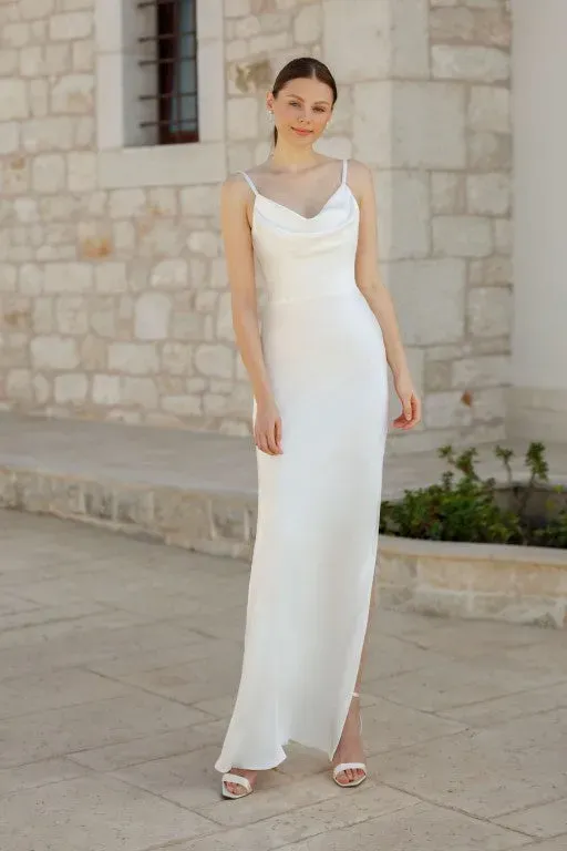 Princesa La Princessa NL24T3 brudekjole ivory satin cowl neck
