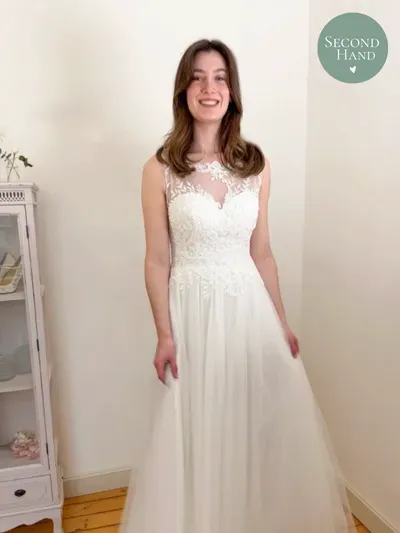 Sanna Lindström Second Hand Brautkleid brudekjole str. 38 tattoo-blonde