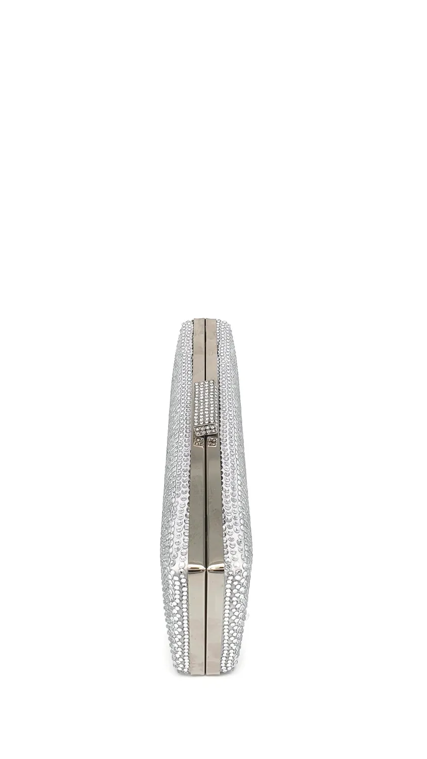 Princesa La Princessa EVB20104-silver clutch sølv med kæde