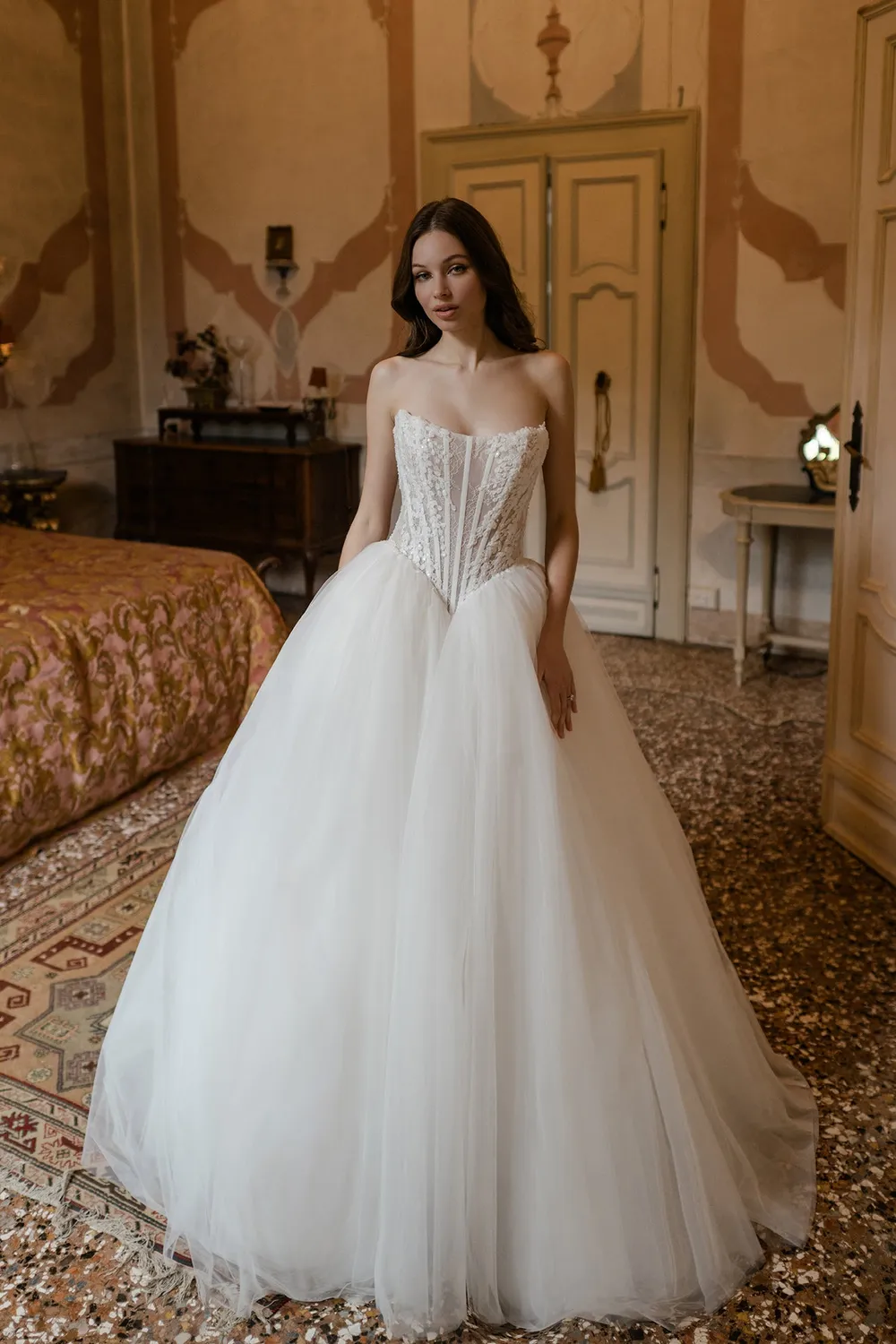 Abella E620 Luna brudekjole ivory/nude tyl