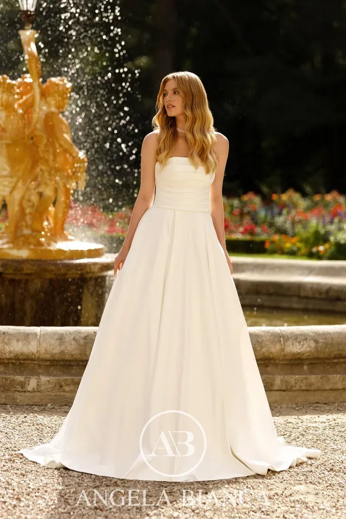 Princesa Angela Bianca ML1078 brudekjole satin