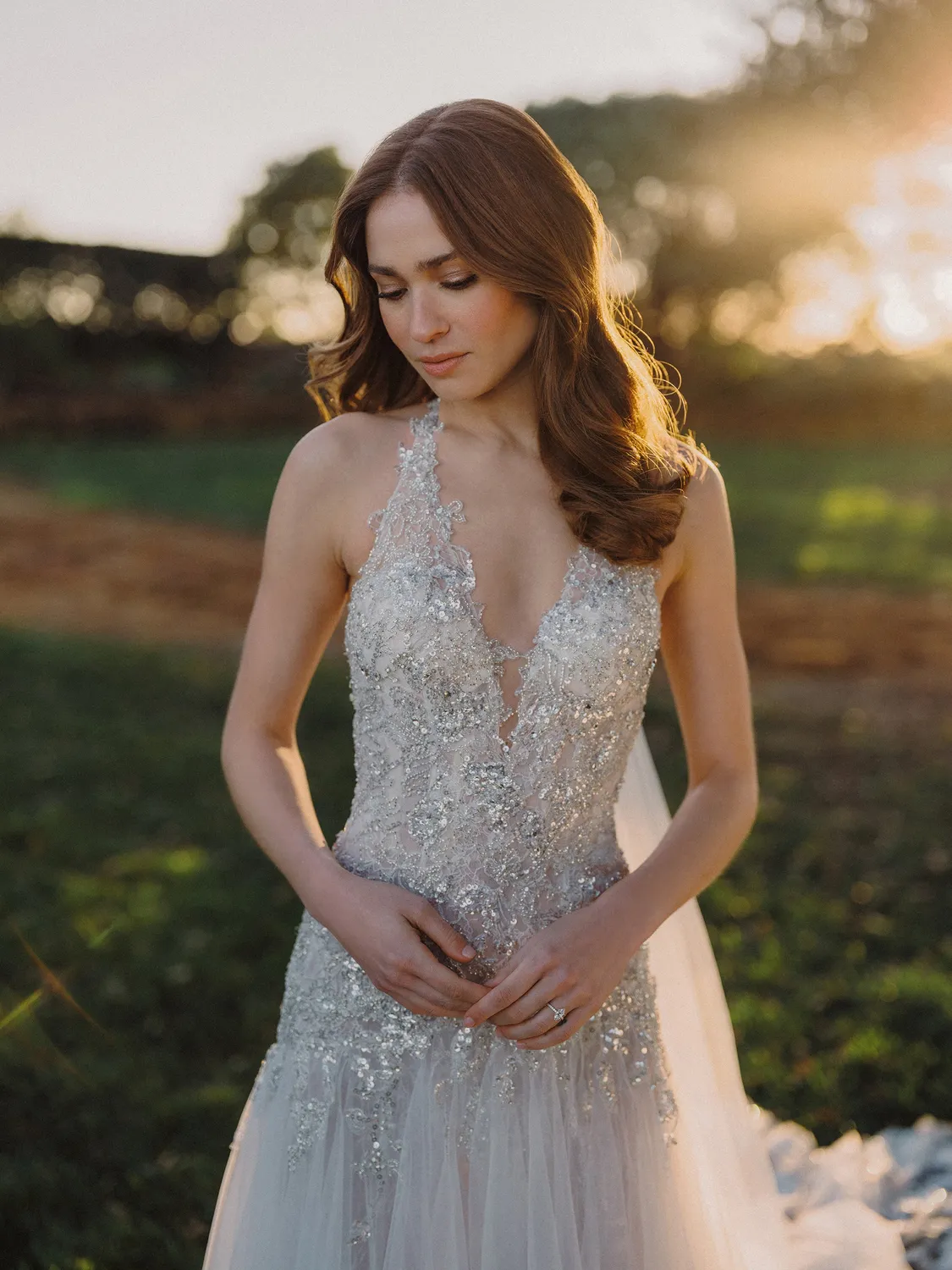 Allure Bridals A1489 brudekjole ivory/nude med cape