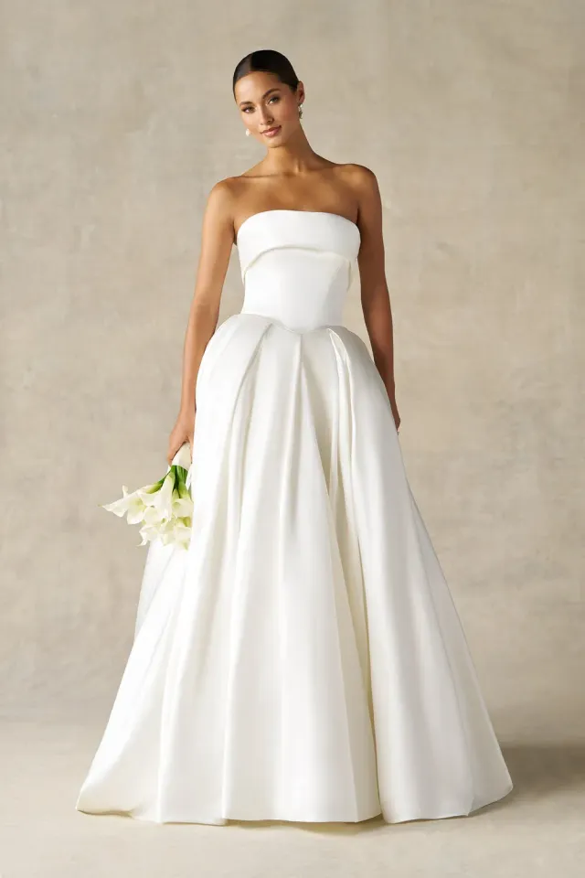 Allure Bridal A1476P brudekjole Ivory satin basque waist