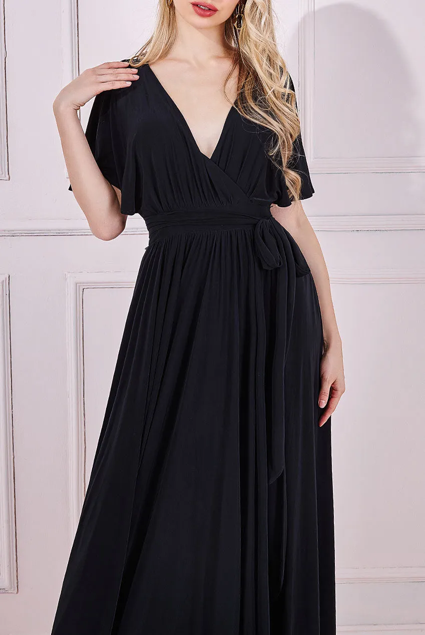 Princesa CG2565 stretchkjole black korte ærmer