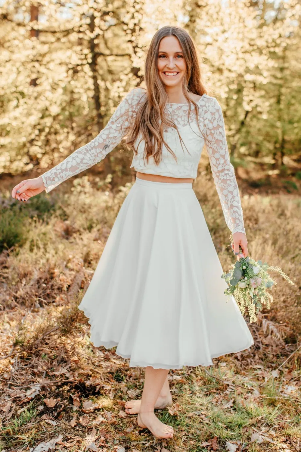 Sanna Lindström Kyckling kort chiffonnederdel ivory