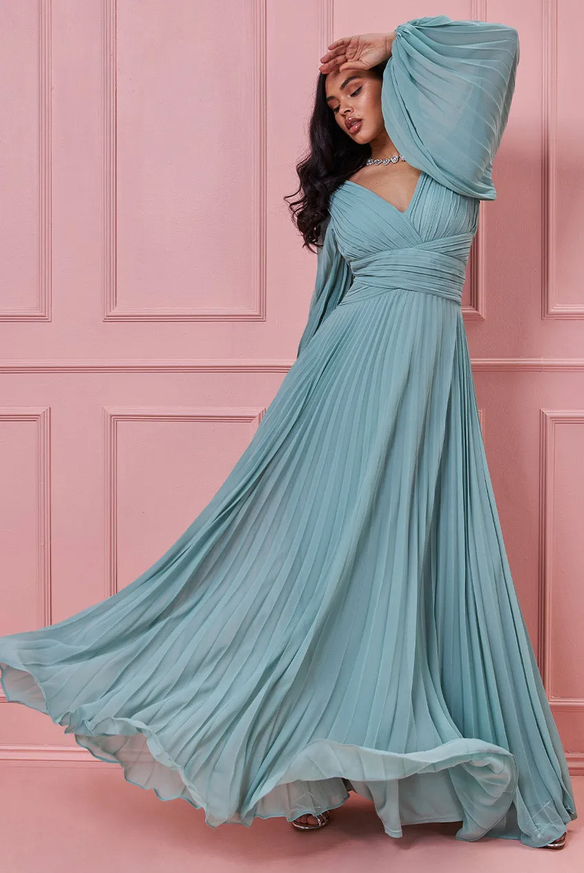 Princesa La Princessa CG3041 chiffonkjole lange ærmer