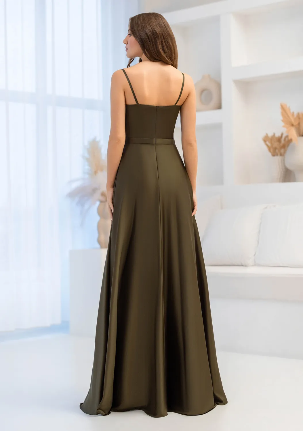 Princesa La Princessa CK5038 satinkjole A-facon wine