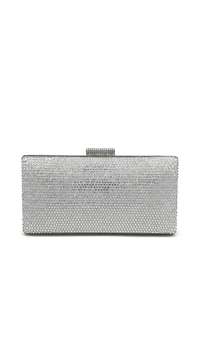 Princesa La Princessa EVB20104-silver clutch sølv med kæde