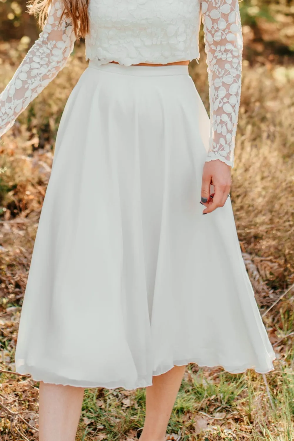 Sanna Lindström Kyckling kort chiffonnederdel ivory