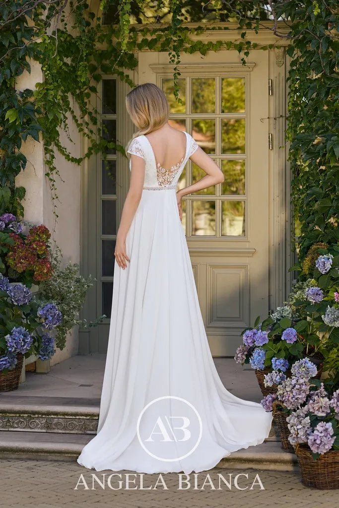 Angela Bianca ML1148 brudekjole ivory chiffon