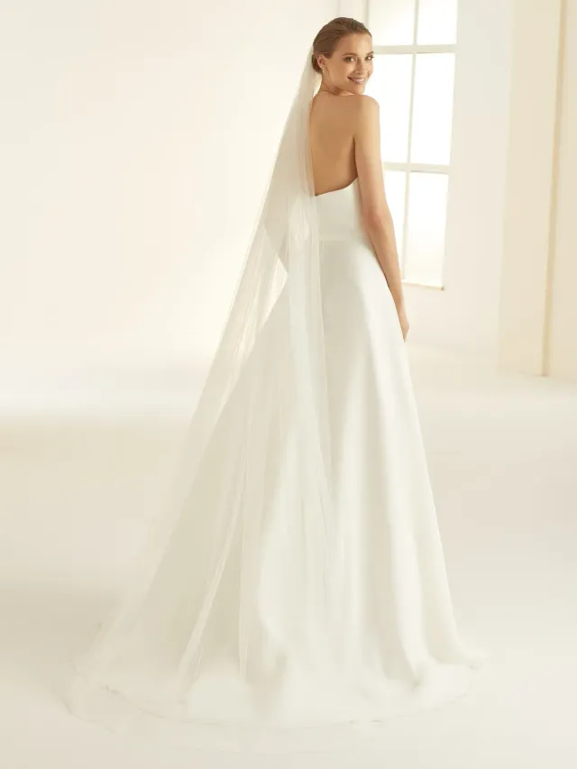 Princesa Veil S346 brudeslør ivory 220 cm med perlekant
