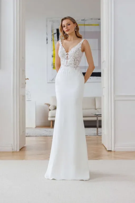 Princesa La Princessa Annemarie brudekjole ivory V-hals